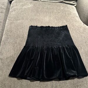 Zara Black Mini velvet Skirt
